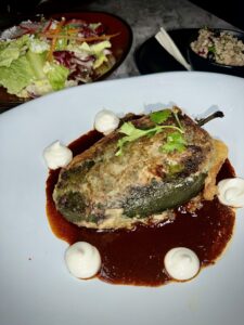 Chile Poblano relleno con ellote - Mexican restaurant in NYC 